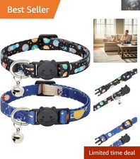 Elegant 2-Pack Breakaway Cat Collars with Bells - Adjustable 7-11 Safety Fit