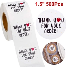 500Pcs Thank You For Your Order Stickers Small Business Envelope 1.5 Inch Round