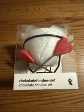Unopened Fondue Set with Two Heart Fondue Forks In Original Box