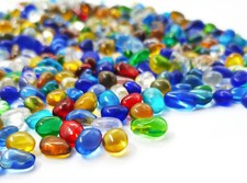 Colorful Clear Sea Glass Pebbles Aquarium Gravel Fish Tank Rocks Small, Irreg...