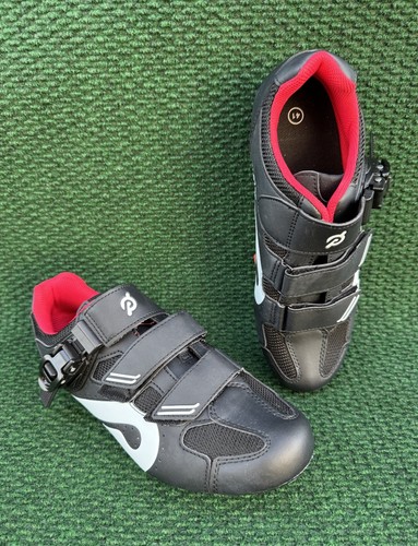 Peloton Cycling Shoes Black/Red Size 41 EU (Mens 8 Women's 10) With Cleats