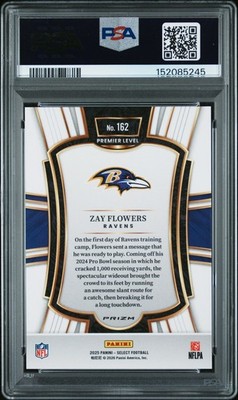 2025 Panini Select - Premier Level Zay Flowers #162 Zebra Shock