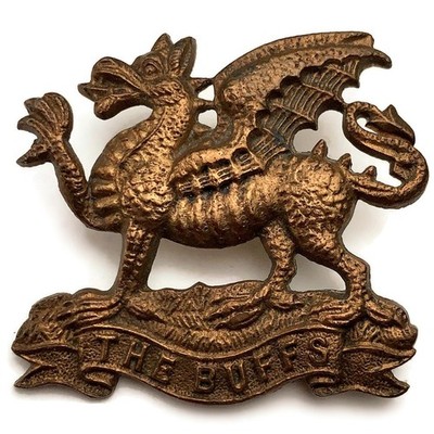 THEATERGEFERTIGTE KOPIE Buffs Royal East Kent Regiment Mützenabzeichen FELDBESETZUNG / INDIANER