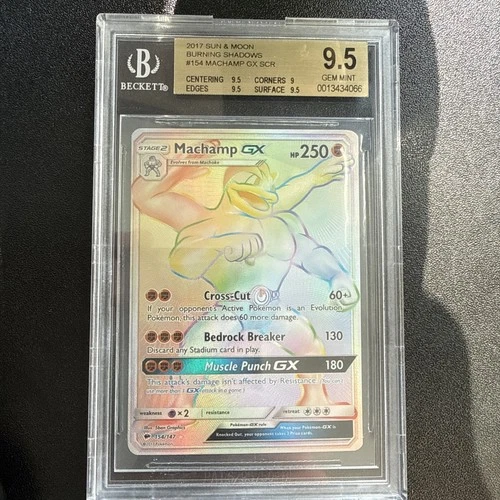 Machamp Ex 154/147 Burning Shadows Rainbow Ultra Rare BGS 9.5 PSA 10