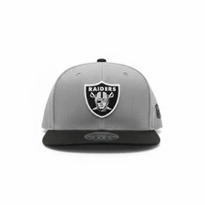 RAIDERS Las Vegas Oakland Los Angeles Classic Logo Black & Gray Snapback Hat Cap