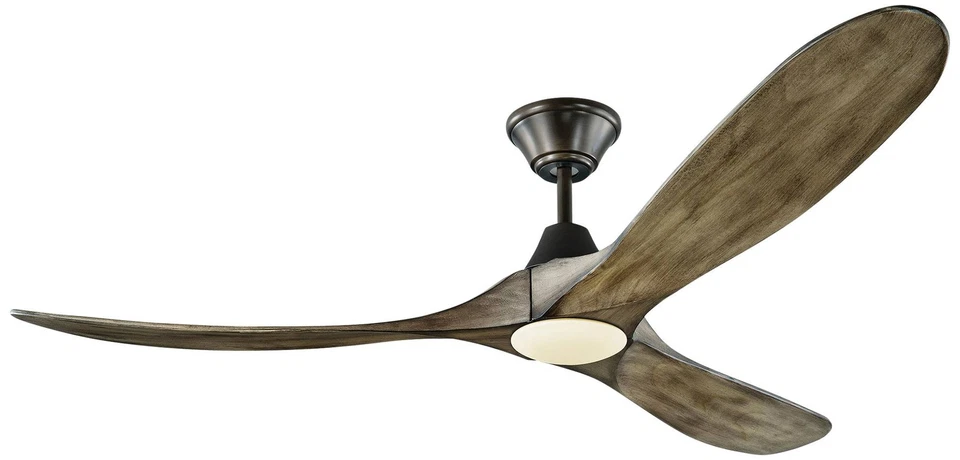 60" Visual Comfort Maverick Aged Pewter LED Damp Rated Fan with Remote - Image 2 of 3