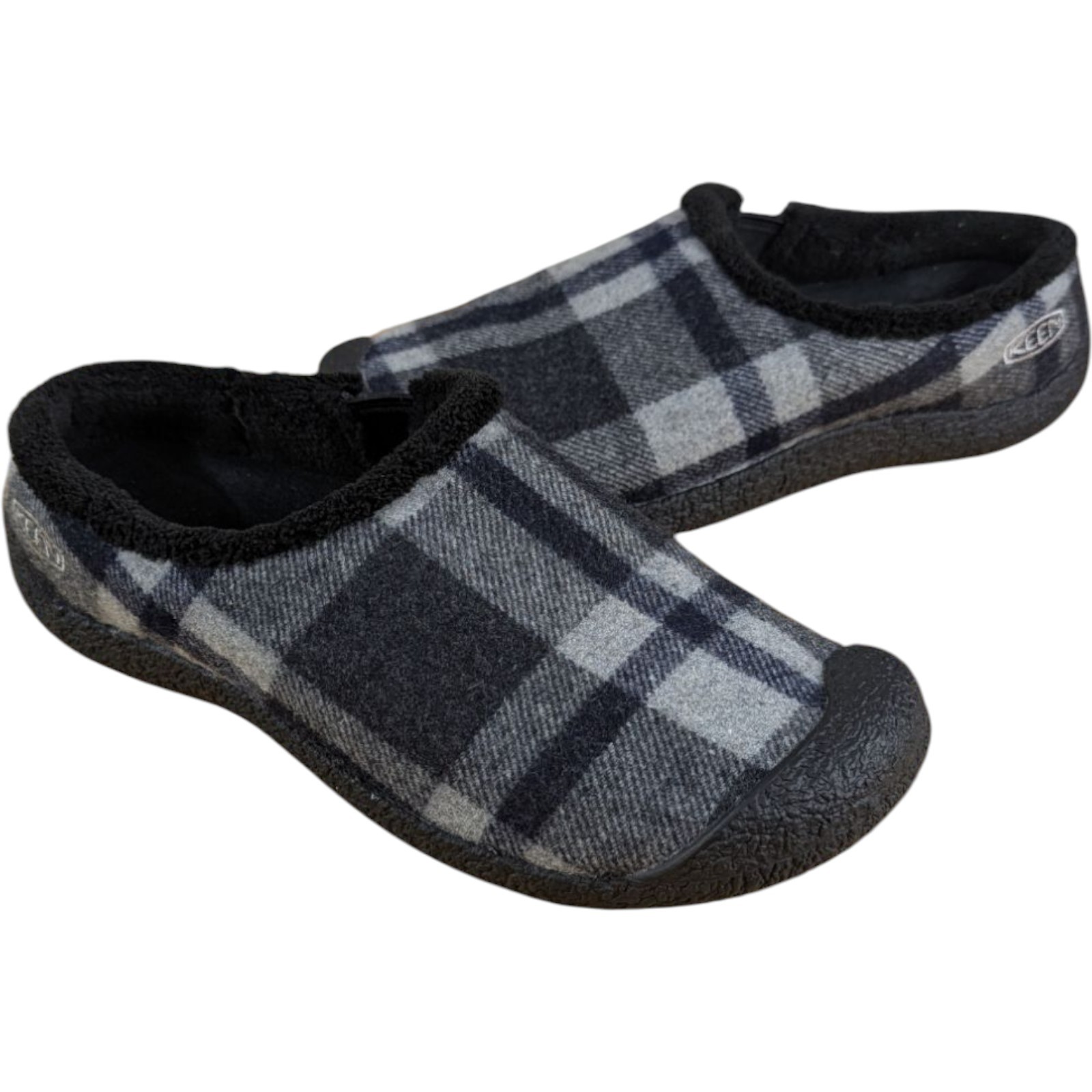 KEEN Howser scarpe slip on a quadri ciabatte nere grigie da donna taglia 7 5