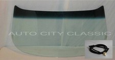 1963-67 Corvette Coupe Windshield W Gasket Green Tinted And Shaded Date Coded