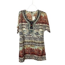 NEW tantrums paisley tanzara embroidered boho short sleeve dress women's medium