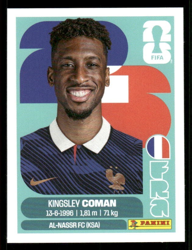 2026 USA Fifa World Cup Panini Sticker KINGSLEY COMAN France FRA18