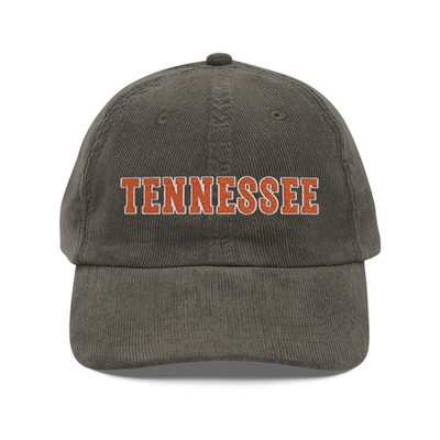 Tennessee Embroidered Vintage Corduroy Cap 