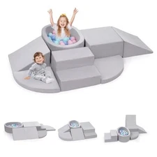 7-Piece Foam Climbing Blocks for Toddlers, Baby Climb and Crawl Soft Play Set 