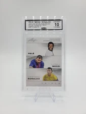2024 Leaf #ELE53 Pele / Ronaldo /  Messi Exclusive Legends - Graded CCG 10 ⚽️⚽️