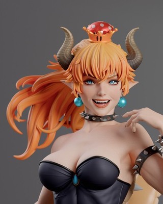 Bowsette Fire Queen Edition  1/6 Resin Sculpture  Unpainted Fanart Display