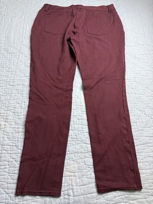 Maurices Maroon Ankle Length Stretch Pocketed Mid Rise Women s Large Jeggings