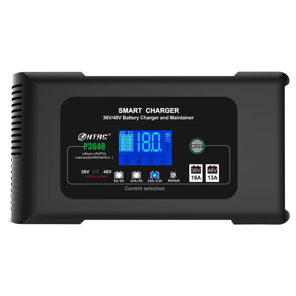 HTRC Golf Cart Battery Charger 36V 18A&48V 13A Trickle Charger Lithium,LiFePO4 Charge
