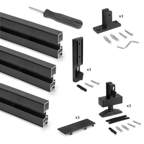 Kit structure modulaire Zéro Alumi 3 profilés pour créer un dressing ouvert moderne