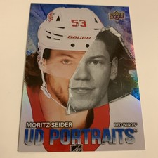 Moritz Seider-Detroit Red Wings-UD Portraits-Holo-#P-19-2025-26 NHL Upper Deck