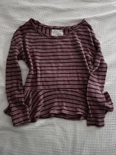 Free People Women's Long Sleeve Top thermal peplum mauve size XS
