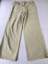 American Eagle High Rise Wide Leg Utility Cargo Pants Khaki Green Size 12 Reg