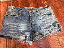 Zana Di ZANADI Juniors Denim Shorts Size 9 Light Wash Embroidered Pockets