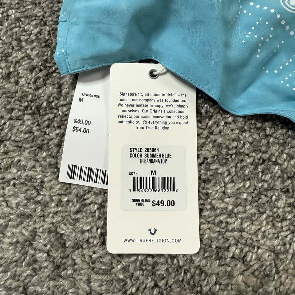 True Religion бандана бикини верхний женщин размер средний новый с ярлыками - Изображение 2 из 4