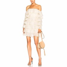 Zimmermann Dress Size 1 Small S 10 / US 6 Painted Heart Love Ivory Lace Mini