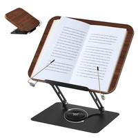 BuchstäNder Holz LesestäNder Verstellbar 360° Drehbar Kochbuchhalter 30X24Cm