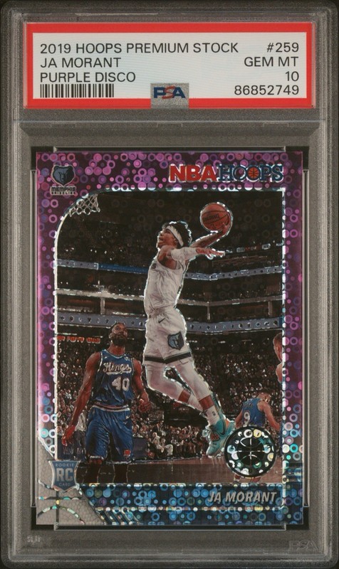2019 NBA Hoops Premium Stock Purple Disco Prizm Ja Morant #259 PSA 10 Rookie RC