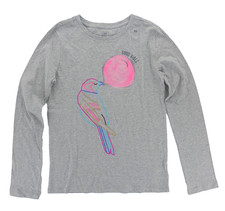 GAP girls long sleeve shirt GOOD VIBES sz XXL 14-16 gray Bird