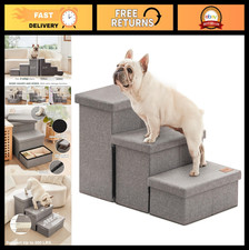 Foldable Dog Stairs for High Beds - 3 Steps Pet Ramp for Small to Large Dogs, St