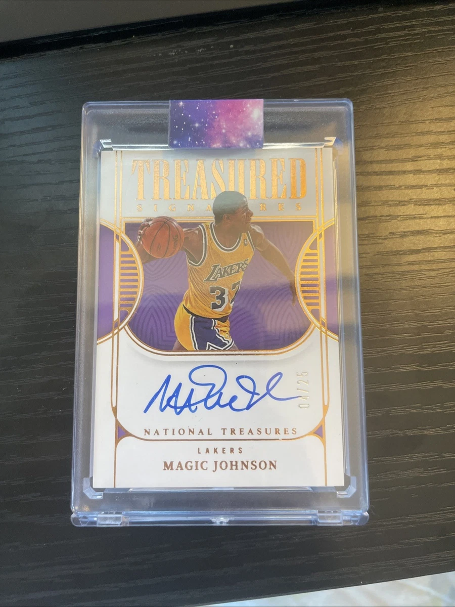スポーツ選手 Panini Magic Johnson auto /35 Panini Magic Johnson Basketball Autographed Sports Trading Cards