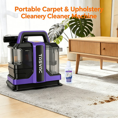 Cordless Carpet Cleaner Dual Tank System Separates Clean & Dirty Water.