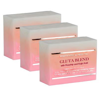 Premium Glutathione Rosehip Bar Soap 120g   Gentle Exfoliating Cleanser