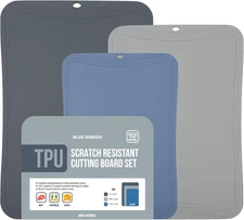 3-Pack TPU Cutting Mats – Flexible, Knife-Friendly Kitchen Boards