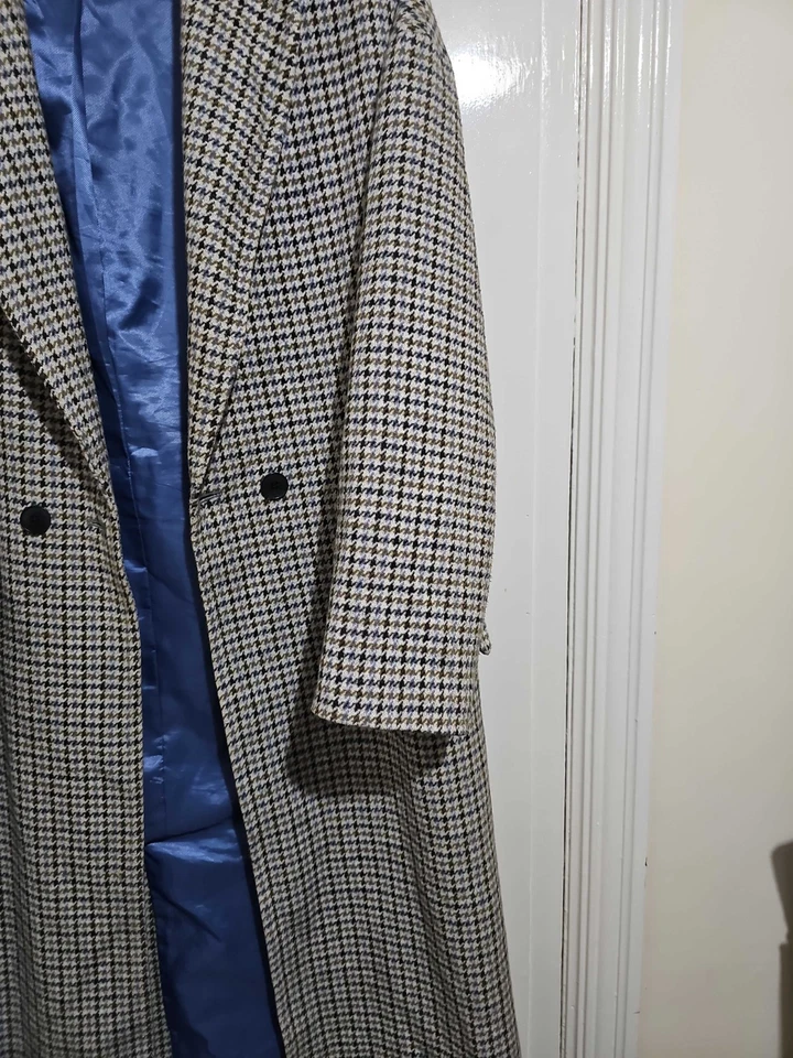 Abrigo de mujer Zara beige mezcla de lana a cuadros largo talla S 22Pt, 42L Foto 4 de 4