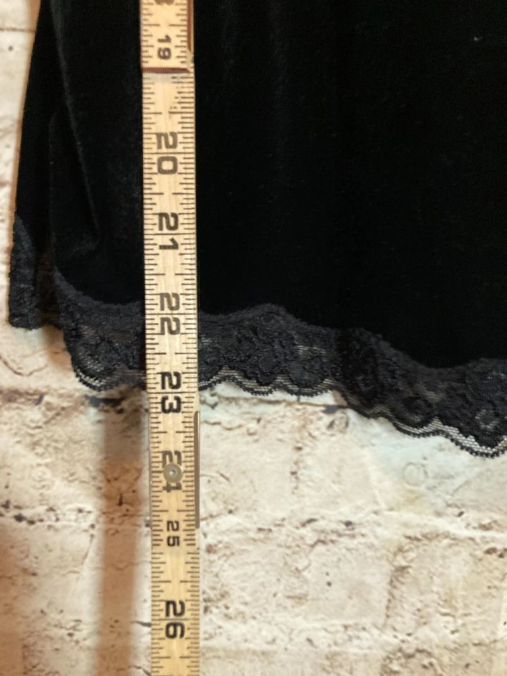 Top cami de terciopelo Coldwater Creek para mujer grande negro caprichoso gruge Babydoll Foto 3 de 4