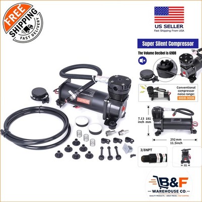 Super Silent 69DB 12V Air Compressor for Tires and Suspension - Compact Design