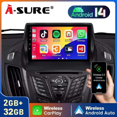 Android 14 CarPlay For Ford Escape Kuga 2013-2019 Car Radio Stereo GPS Head Unit