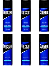 Consort For Men Hair Spray Aerosol Unscented Extra Hold 8.30 oz (Pack of 6)