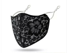 Black Lace Adjustable Face Mask Washable Reusable 100 Cotton US SELLER FAST SHIP