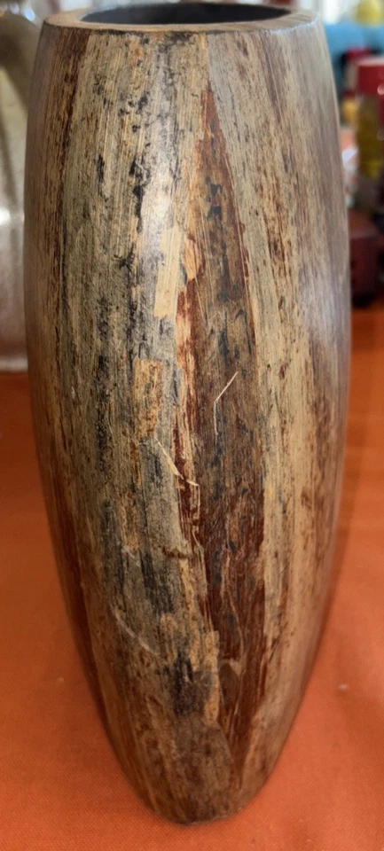 Jarrón de madera grande Butari caja y barril boho rústico suroeste ancho “cerámica” Foto 3 de 4