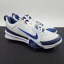 Nike Trout 8 Pro MCS Mens Size 10 White Navy Baseball Cleats FB2907-103 New