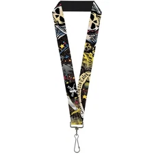 Buckle-Down Lanyard-1.0"-Dead Men Tell No Tales Black 22" x 1" Multicolor