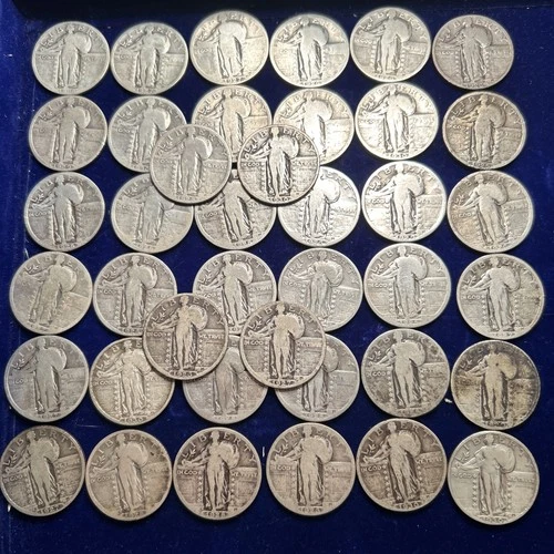 Standing Liberty Silver Quarter Roll Of 40 $10 Face Value Full Dates