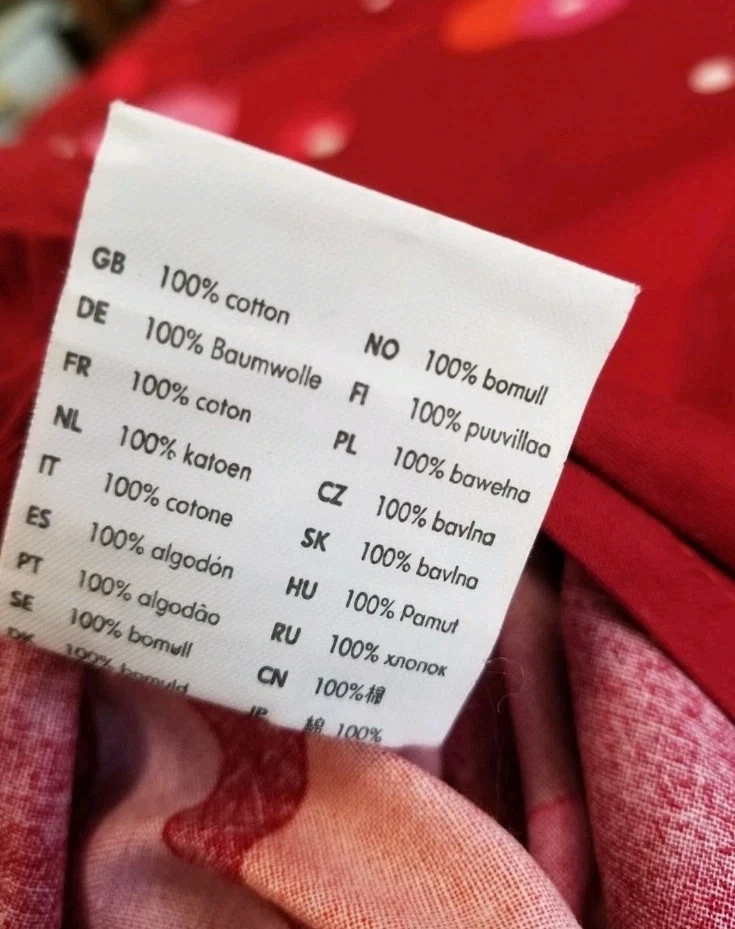 IKEA Brunskara Red Pink Circles Maria Vinka Geometric Vtg Duvet Queen - Image 3 of 4