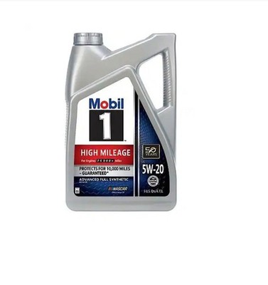 Mobil 1 High Mileage 5W-20 Full Synthetic Motor Oil, Extends Engine Life, 5 Quar