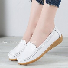 Womens Round Toe Slip on Loafers Driving Moccasin Gommino Casual Shoes