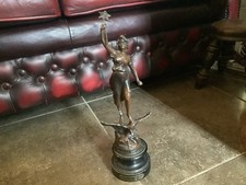 Vintage Spelter Figurine Statue LA Nuit