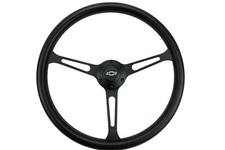 C10 C20 Blazer Chevy 15 Bowtie Steering Wheel Black Spokes 3 Spoke Fits 6 Hole